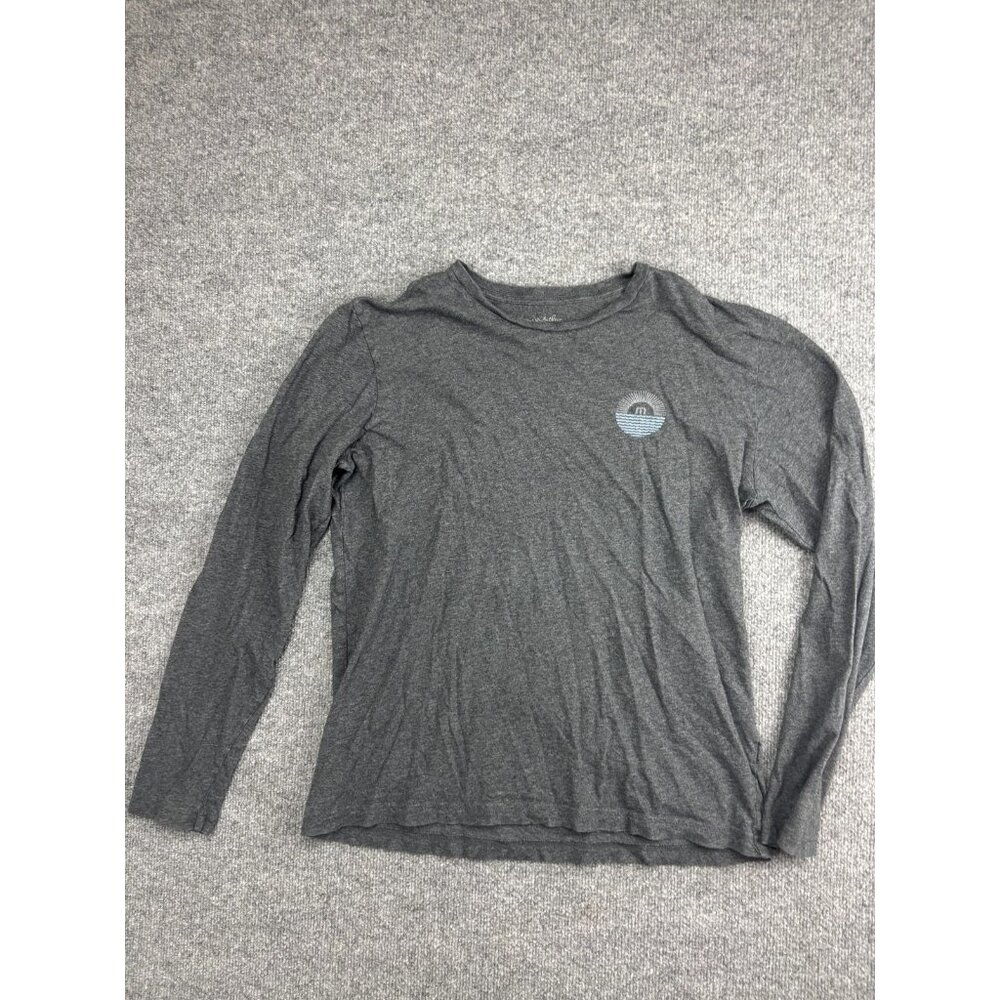 TravisMathew Shirt Mens Medium‎ Gray Heather Long Sleeve Palm Tree Graphic Golf
